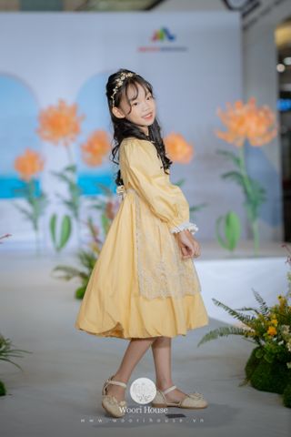 EC - Váy Angelina viền ren cúc ngọc