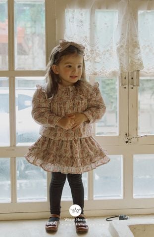 FL Áo khoác trần bông Olivia hoa nhí