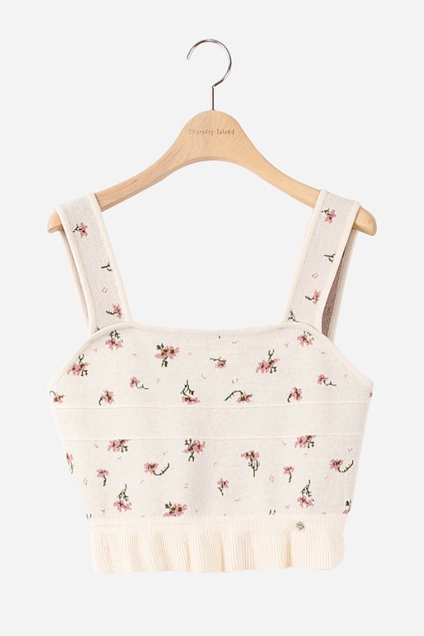 Mom - Ti Áo len 2 dây Floral Bustier