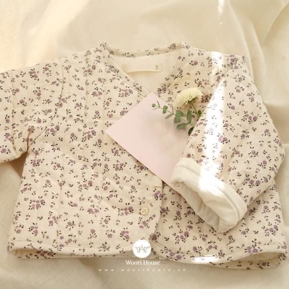 AR- Áo khoác Violet Flower trần bông