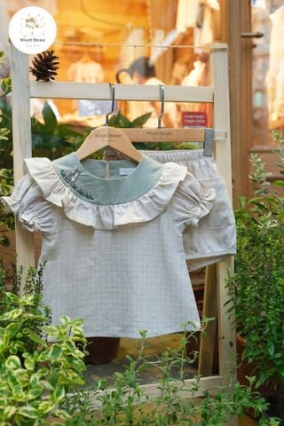 Set Berry Cotton Linen kẻ caro