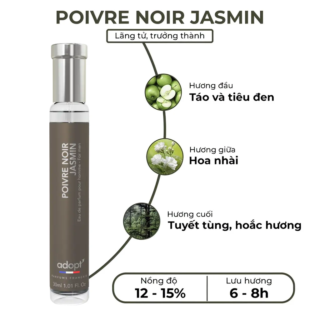 Nước Hoa Adopt' Poivre Noir Jasmin 30ML