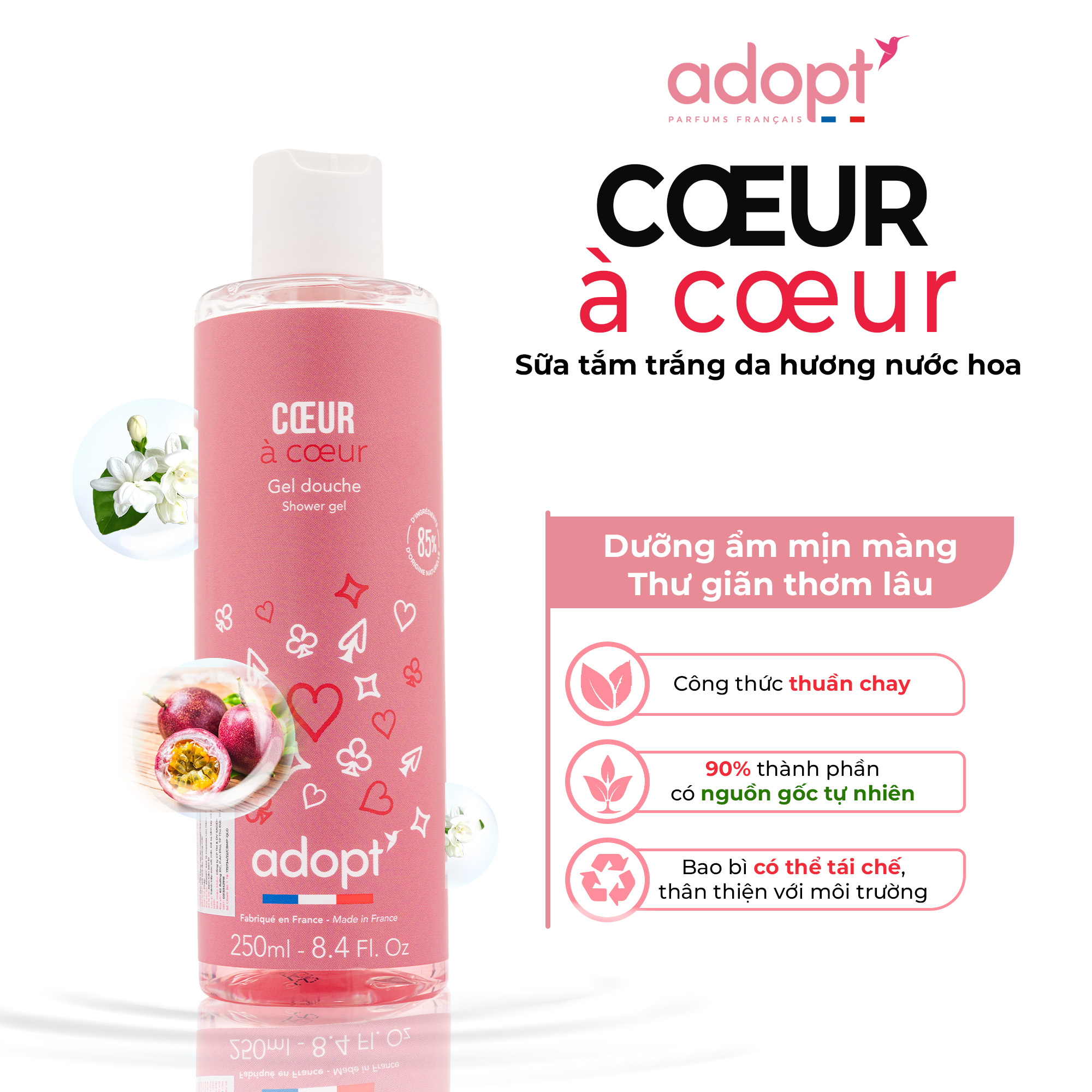 BST Quyến Rũ - Sữa tắm & Nước hoa Adopt' CŒUR A CŒUR