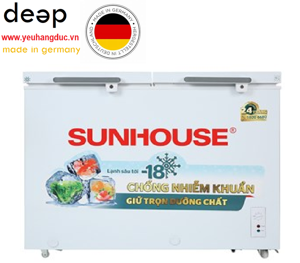  Tủ đông Sunhouse 225 lít SHR-F2272W2 DEEP10 www.yeuhangduc.vn l Sẵn sàng cho bạn 