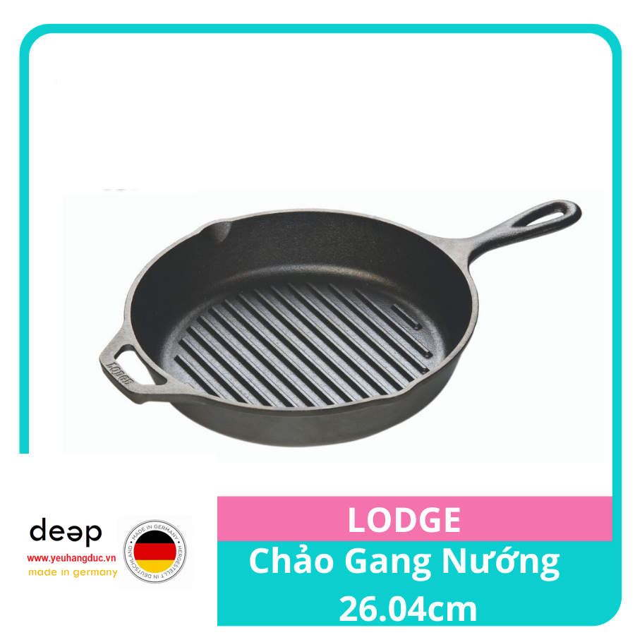  Lodge - Chảo Gang Nướng - 26.04cm (L8GP3) DEEP22 www.yeuhangduc.vn sẵn sàng cho bạn 