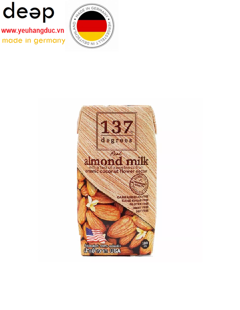  Sữa hạnh nhân nguyên chất 137 Degrees (Hộp 180ML) DEEP41 www.yeuhangduc.vn sẵn sàng cho bạn 