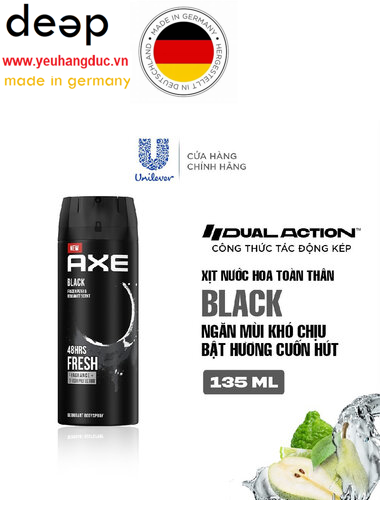  Xịt Nước Hoa Toàn Thân AXE Cho Nam #Black 135ml DEEP33 www.yeuhangduc.vn sẵn sàng cho bạn 