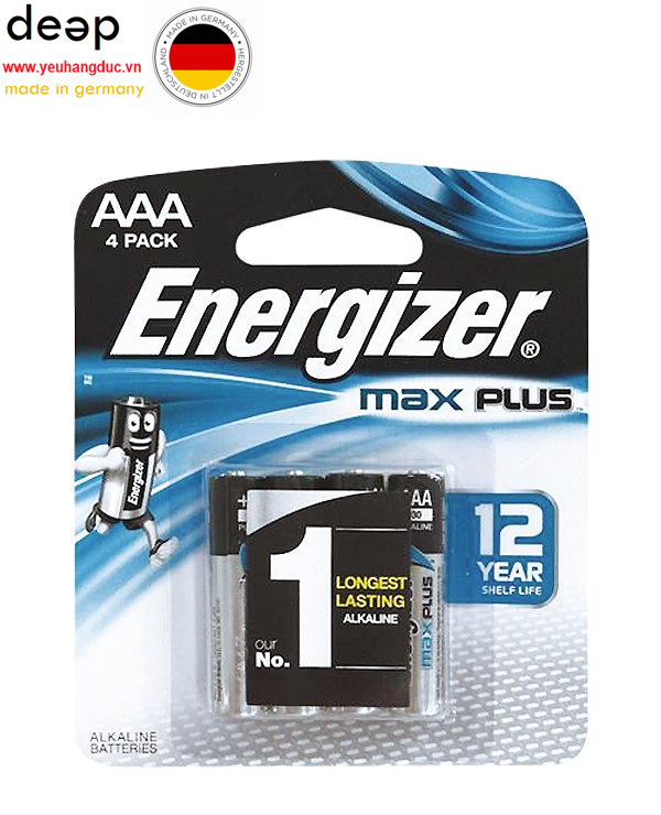  Vỉ 4 Pin AAA Energizer Max Plus EP92 BP4 DEEP37 www.yeuhangduc.vn sẵn sàng cho bạn 