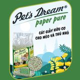  Cát giấy Pet's Dream | 100% giấy tái chế | Khoá chất lỏng, mùi hôi và vi khuẩn | Không bụi | Phân huỷ sinh học 