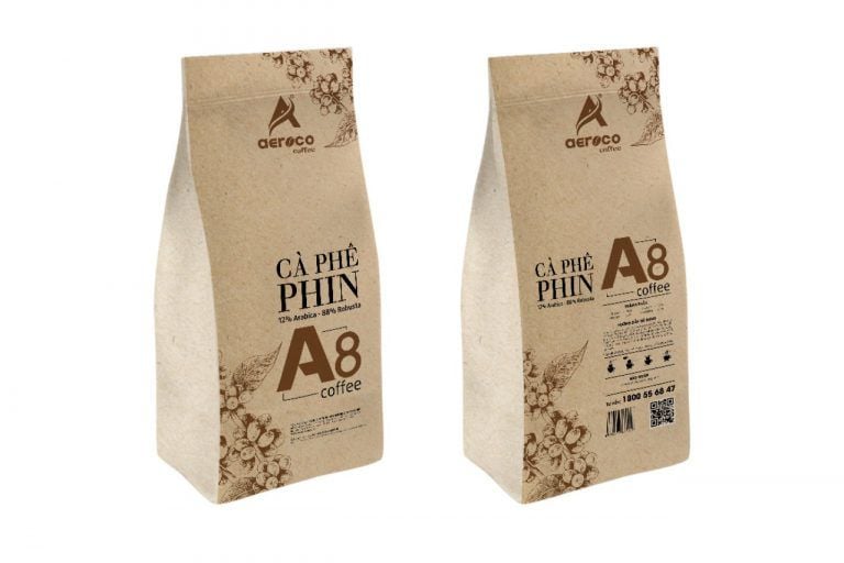  Cà phê bột pha phin AEROCO A8 nguyên chất 100% rang mộc hậu vị ngọt thơm quyến rũ, gói 250g 