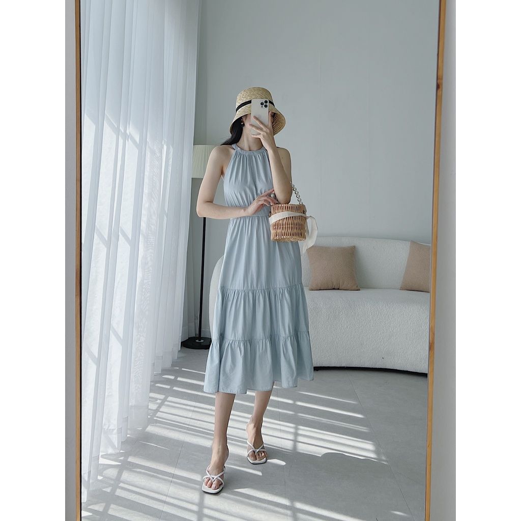 Váy Voan Hoa Nhí Vàng Hoa Hồng Dạo Phố Ngày Hè Siêu Xinh Hazel Dress QA6828