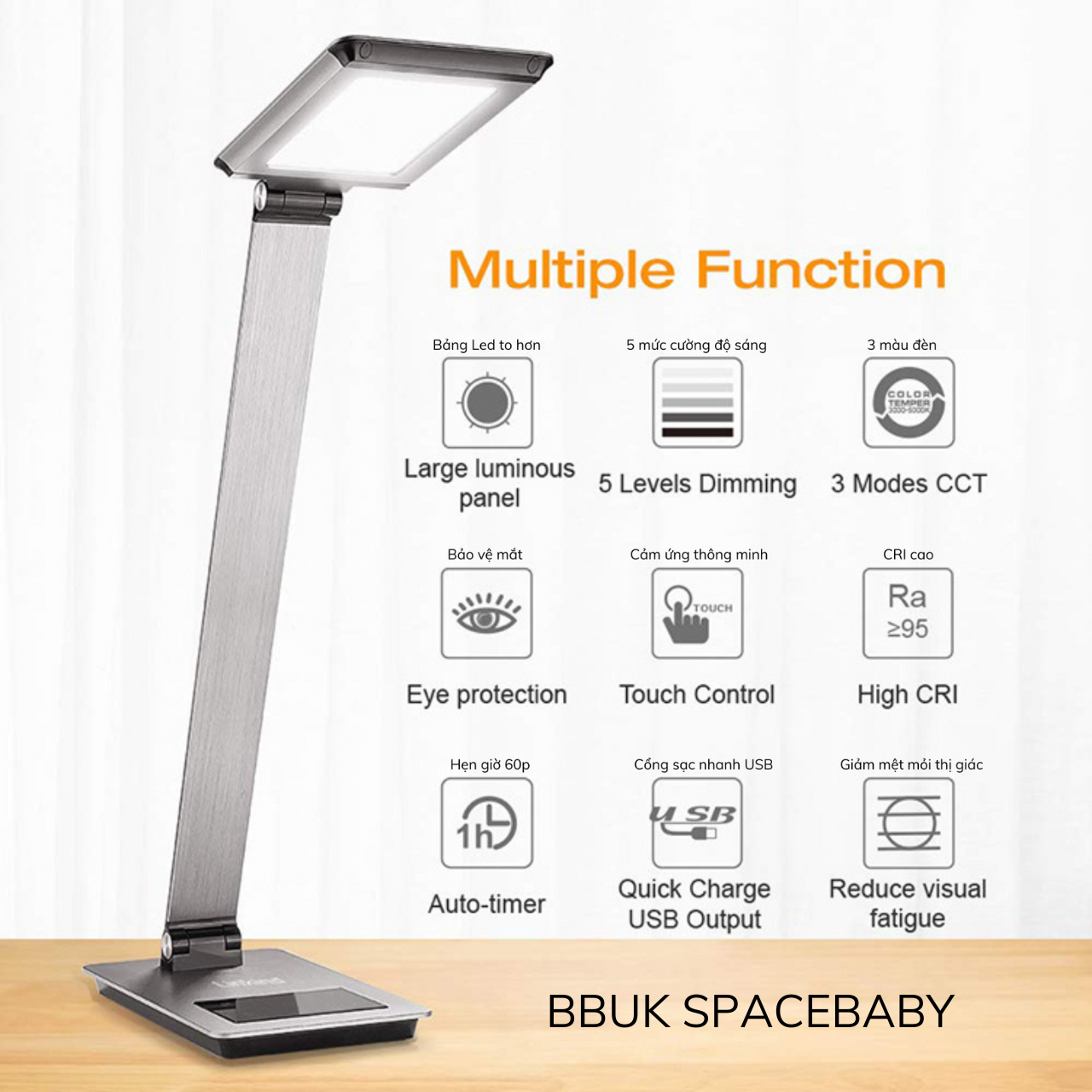  Đèn chống cận Linkind Led Aluminum Desk Lamp bảo vệ mắt quang phổ rộng không ánh sáng xanh 