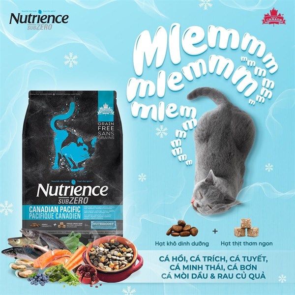  Thức ăn hạt khô Nutrience Subzero Cat Canadian Pacific Grain Free (Cá biển cao cấp) 