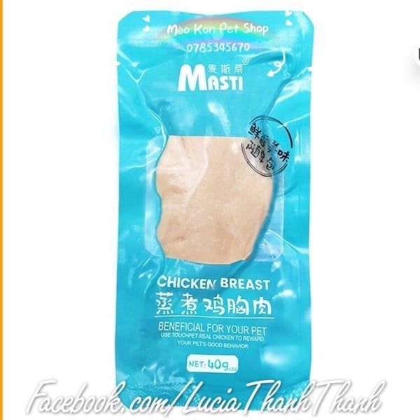  Thức ăn ức gà Masti gói 40 gr cho chó mèo 