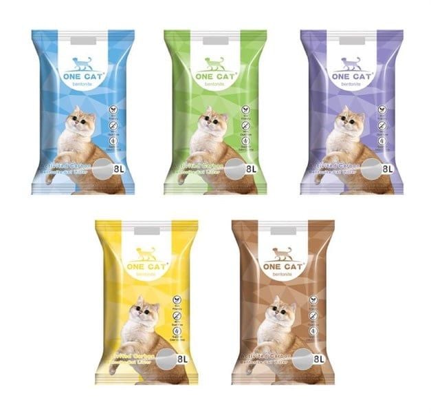  Cát vệ sinh cho mèo One Cat đất sét k than bịch 8L 