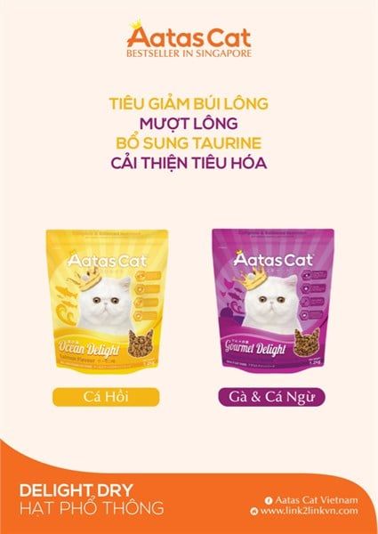  Thức ăn hạt cho mèo Aatas Cat Ocean Delight bịch 1.2 Kg 