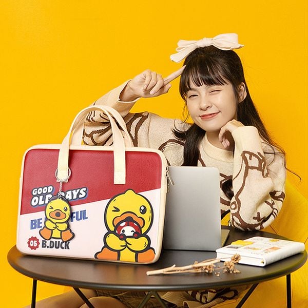  Túi da nữ chống sốc Macbook, Laptop chống nước, có quai xách T23 