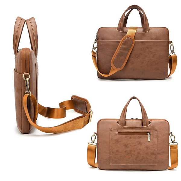  Túi da chống sốc Macbook, Laptop có dây đeo, chống nước T42 