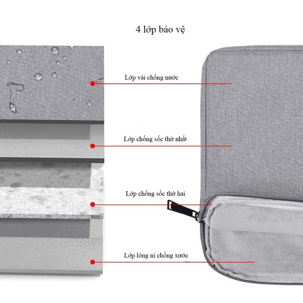  Túi chống sốc Macbook, Laptop có quai xách T17 