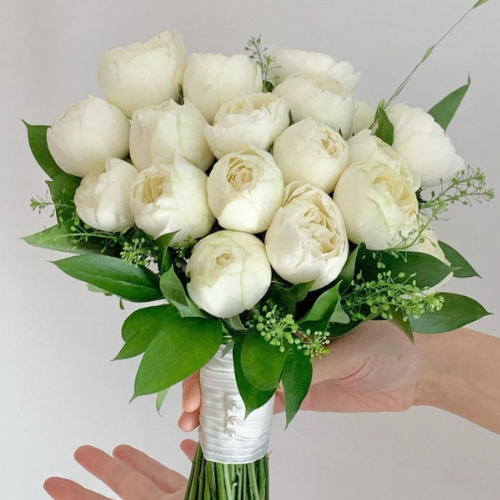  White Rose Classic Wedding Bouquet 