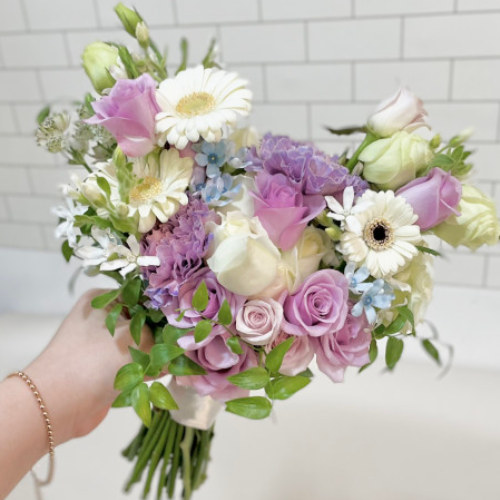  White & Purple Moment Wedding Bouquet 