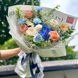  모던 블루 수국 믹스 꽃다발 