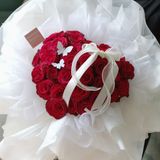  Bó Hoa Hồng Trái Tim 