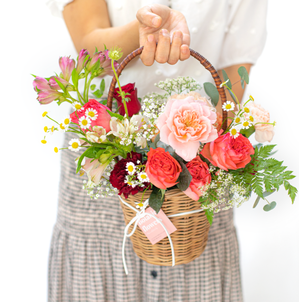  Colombia Carnation And Mixed Flowers Basket 