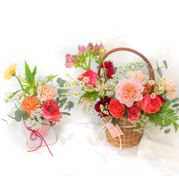  Colombia Carnation And Mixed Flowers Basket 