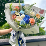  Modern Blue Hydrangea Mix Bouquet 