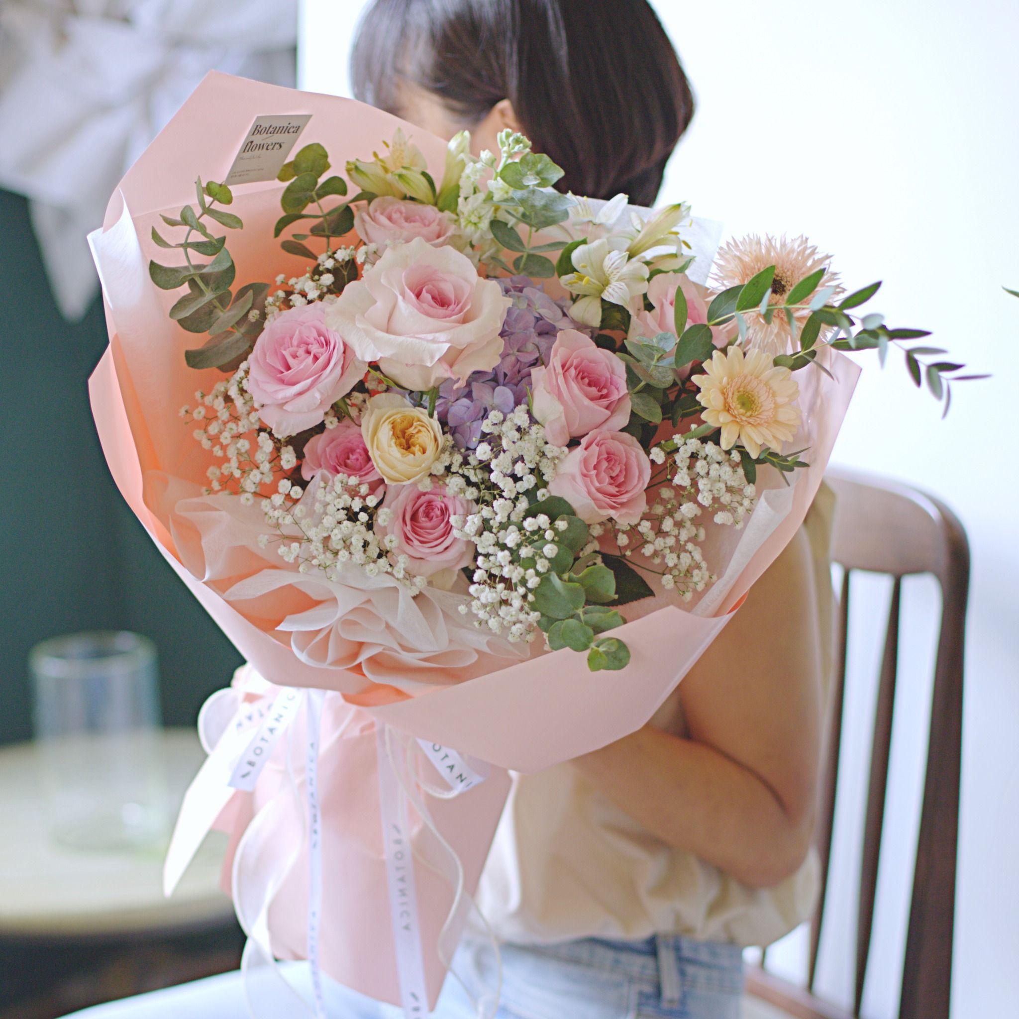  Lovely Baby Pink Rose Bouquet 