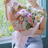  Lovely Baby Pink Rose Bouquet 