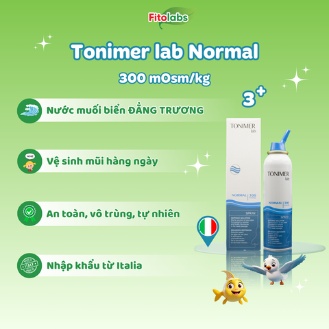 Tonimer lab Normal - Xịt mũi đẳng trương 300 mOsm/kg