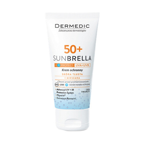 Dermedic SUNBRELLA Sun Protection Cream Skin With Fragile Capillaries SPF 50+ - Kem Chống Nắng Cho Da Mẩn Đỏ, Giãn Mao Mạch 50ml
