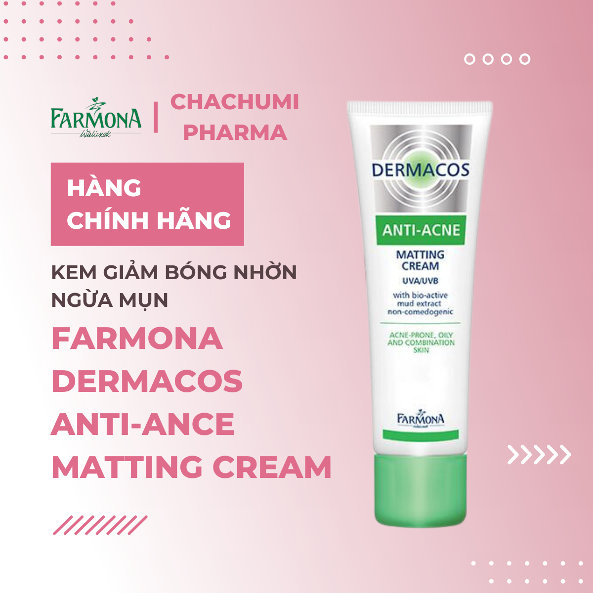 Farmona Dermacos Anti Ance Matting Cream - Kem Dưỡng Giảm Bóng Nhờn Ngừa Mụn 50ml