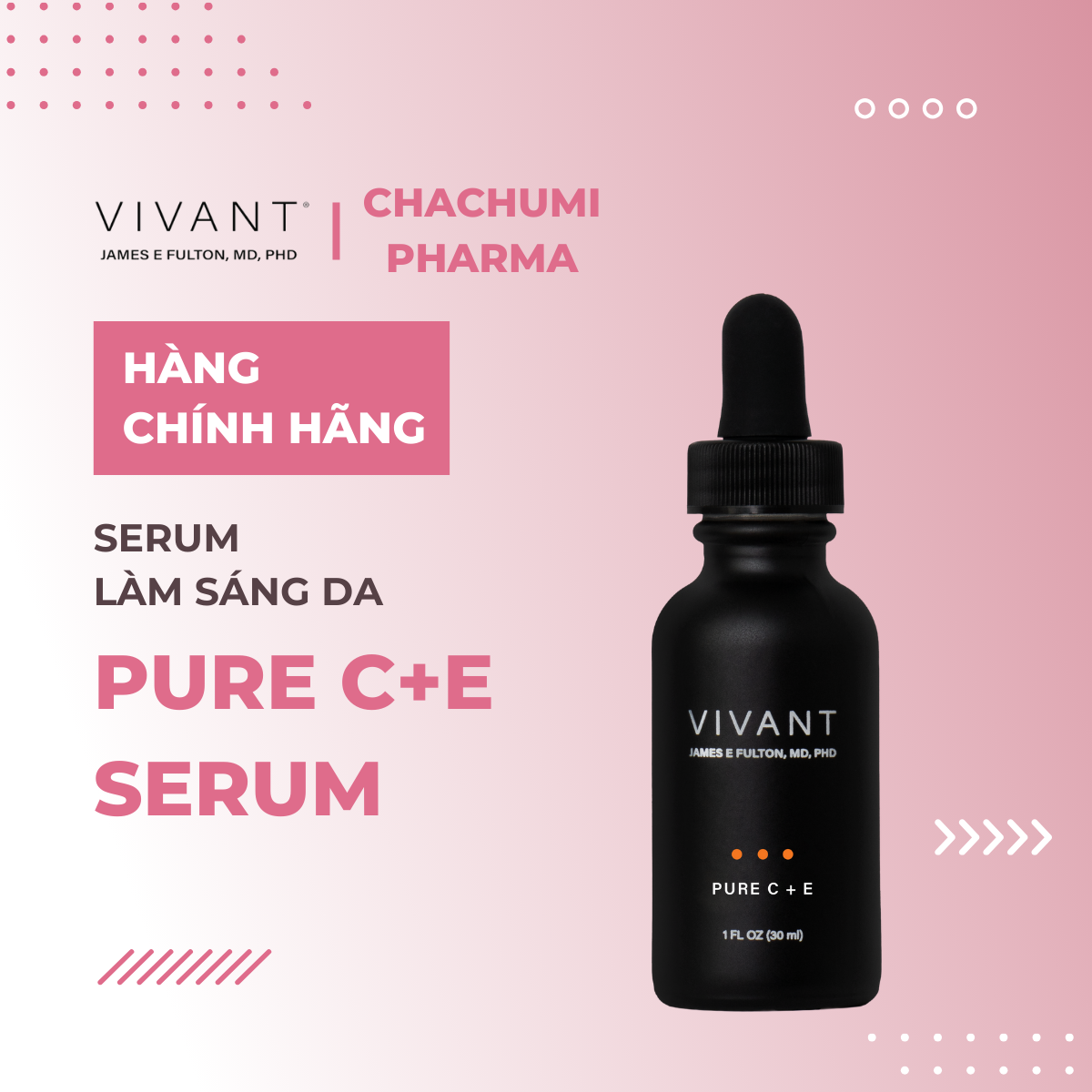 Vivant Skincare PURE C + E 30ml - Serum thúc đẩy làn da đều màu, mịn màng và tươi sáng