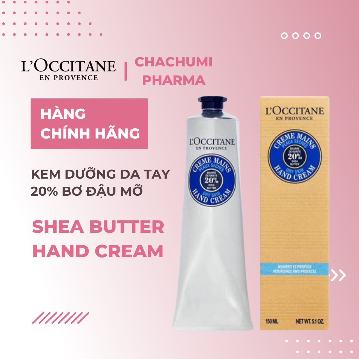 Kem Dưỡng Da Tay L’occitane Hạnh Nhân Và Bơ Hạt Mỡ 20% 150ml