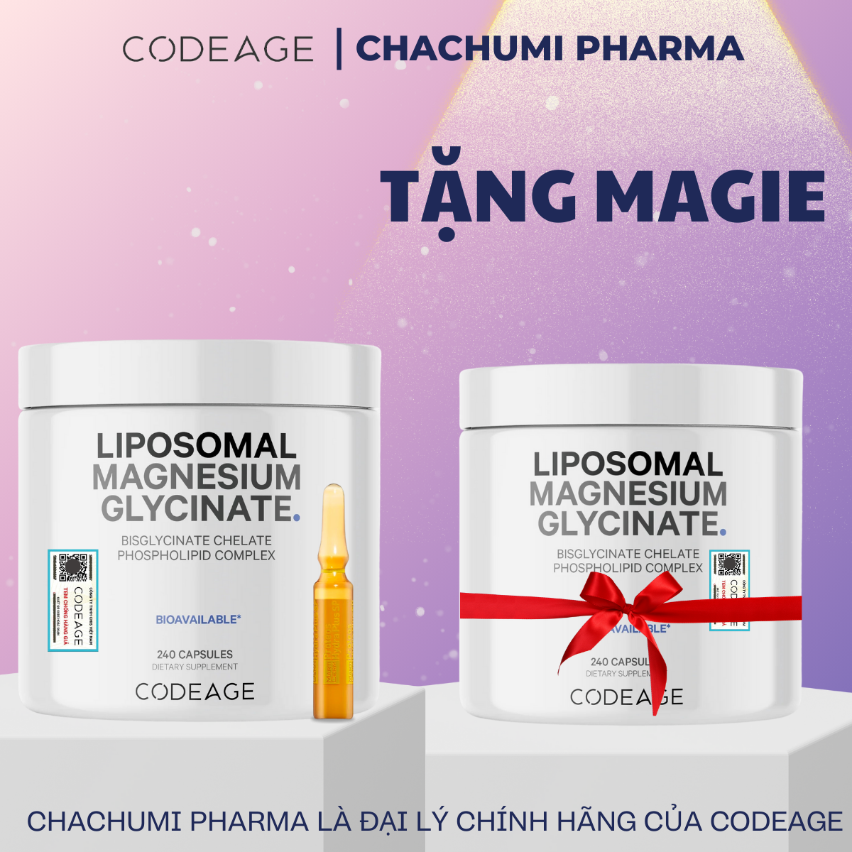 [TẶNG FULLSIZE] Viên Uống Bổ Sung Magiê Hỗ Trợ Giấc Ngủ, Xương Khớp, Giảm Stress Codeage Magnesium