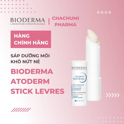 Bioderma Atoderm Stick Levres - Sáp Dưỡng Môi Khô Nứt Nẻ 4g