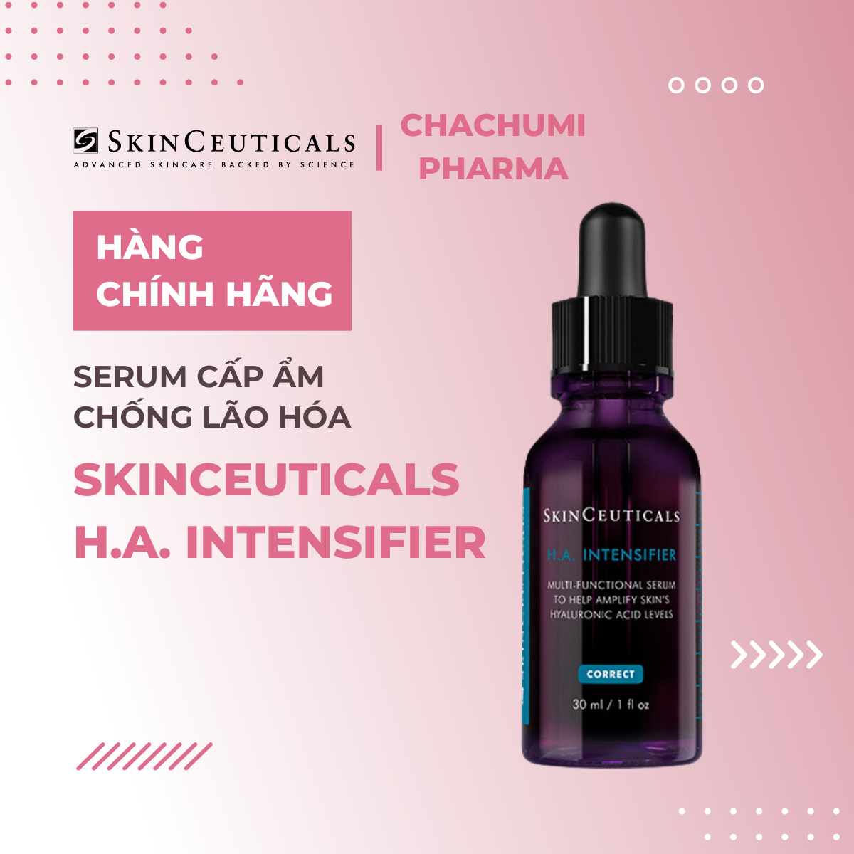 Skinceuticals Hyaluronic Acid HA Intensifier - Serum Cấp Ẩm Chống Lão Hóa 30ml (Pháp)