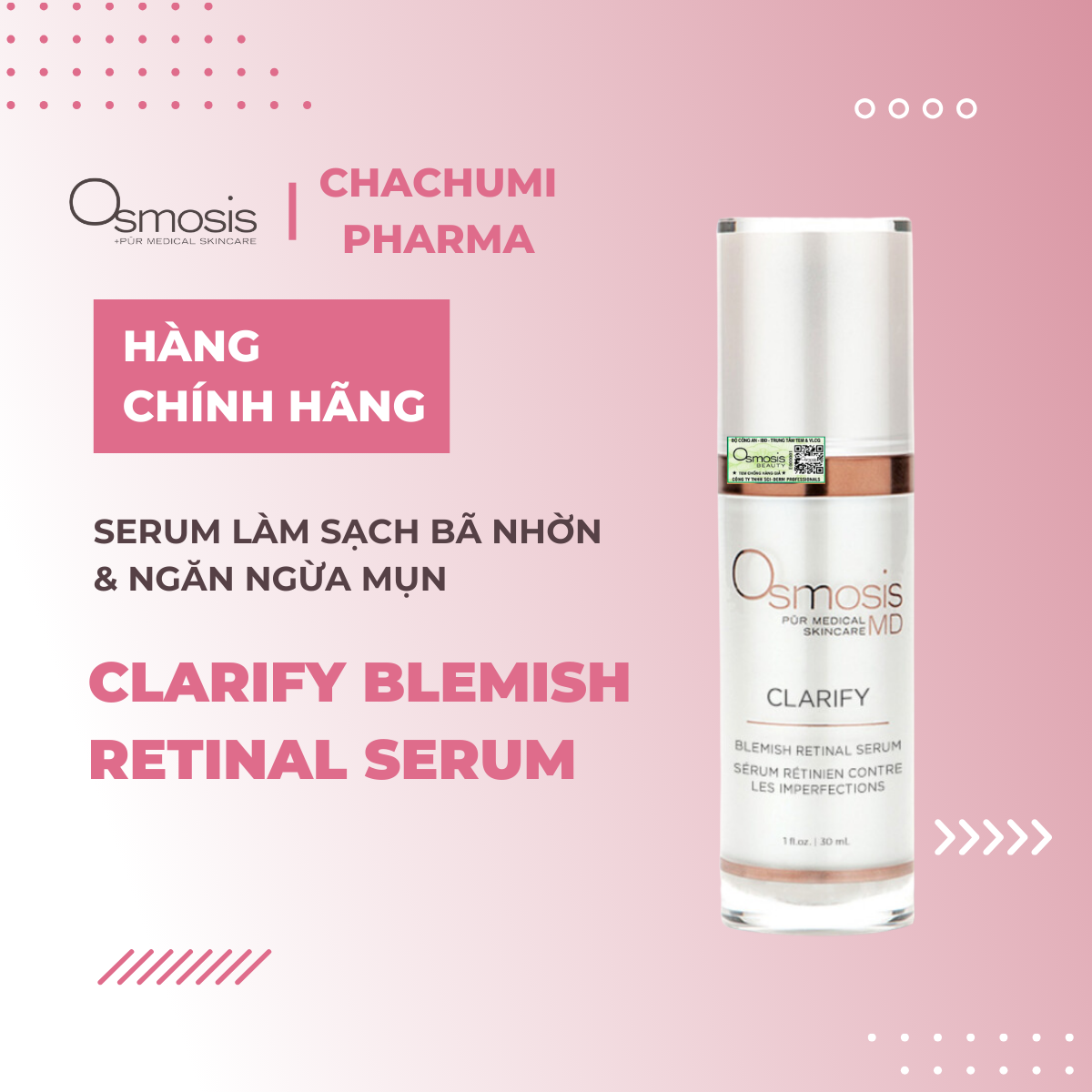 Osmosis Clarify Blemish Retinal Serum Làm Sạch Bã Nhờn Và Ngăn Ngừa Mụn 30ml