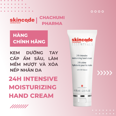 Skincode 24h Intensive Moisturizing Hand Cream - Kem dưỡng tay cấp ẩm sâu làm mềm mượt và xóa nếp nhăn da.