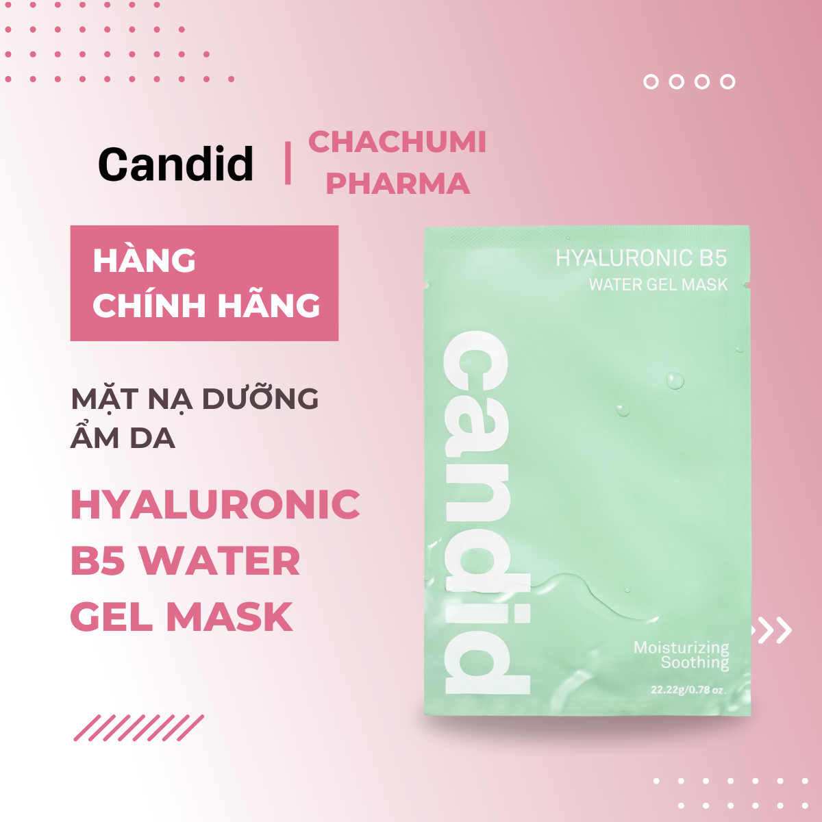 Mặt Nạ Dưỡng Ẩm Da Candid Hyaluronic B5 Water Gel Mask (Hộp x 10 Miếng)