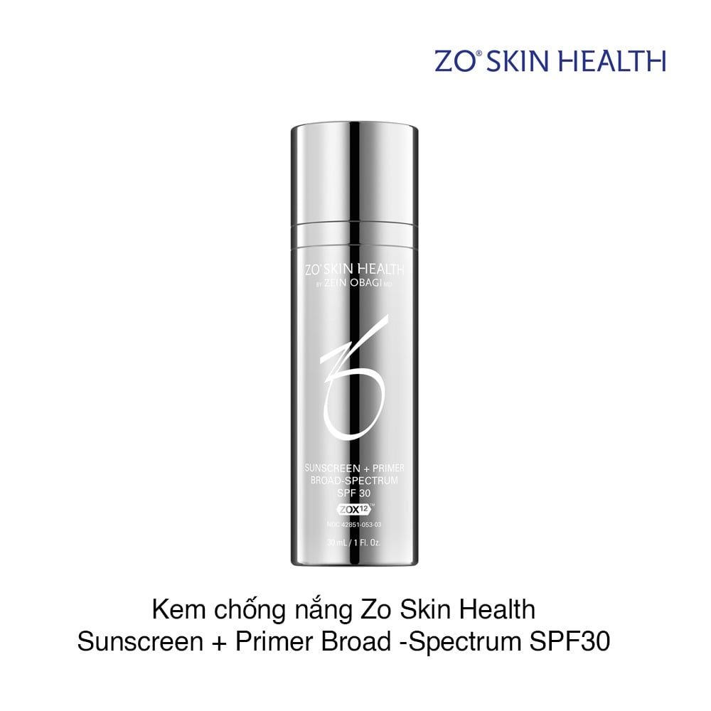 ZO SKIN HEALTH SUNSCREEN + PRIMER SPF 30 - Kem chống nắng vật lý phổ rộng