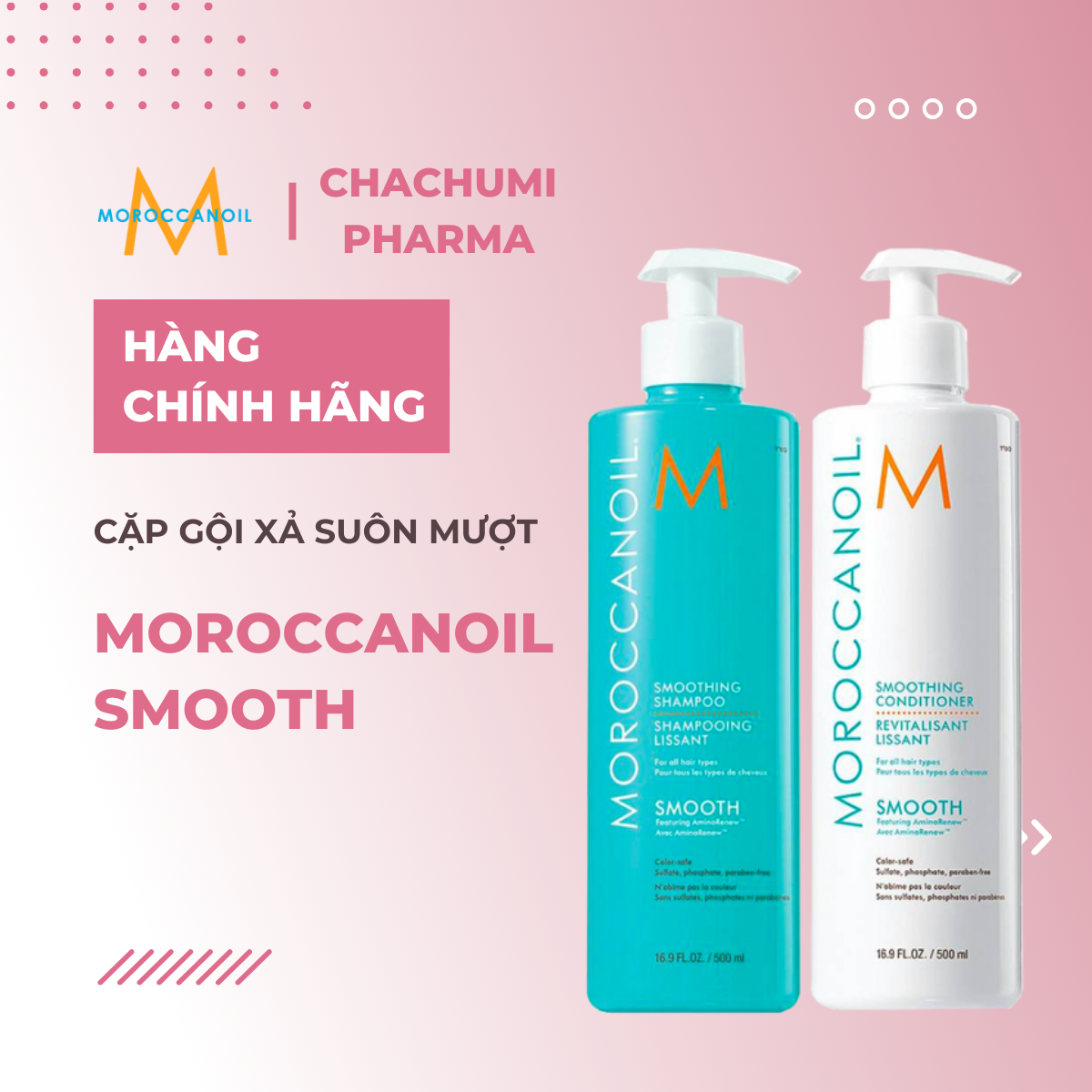 Moroccanoil Smooth - Cặp gội xả suôn mượt