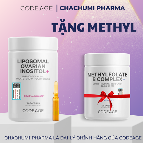 [TẶNG FULLSIZE] Viên Uống Cân Bằng Nội Tiết Tố Codeage Liposomal Ovarian Inositol 120 viên