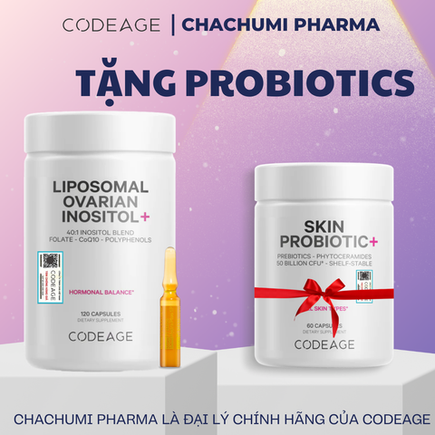 [TẶNG FULLSIZE] Viên Uống Cân Bằng Nội Tiết Tố Codeage Liposomal Ovarian Inositol 120 viên