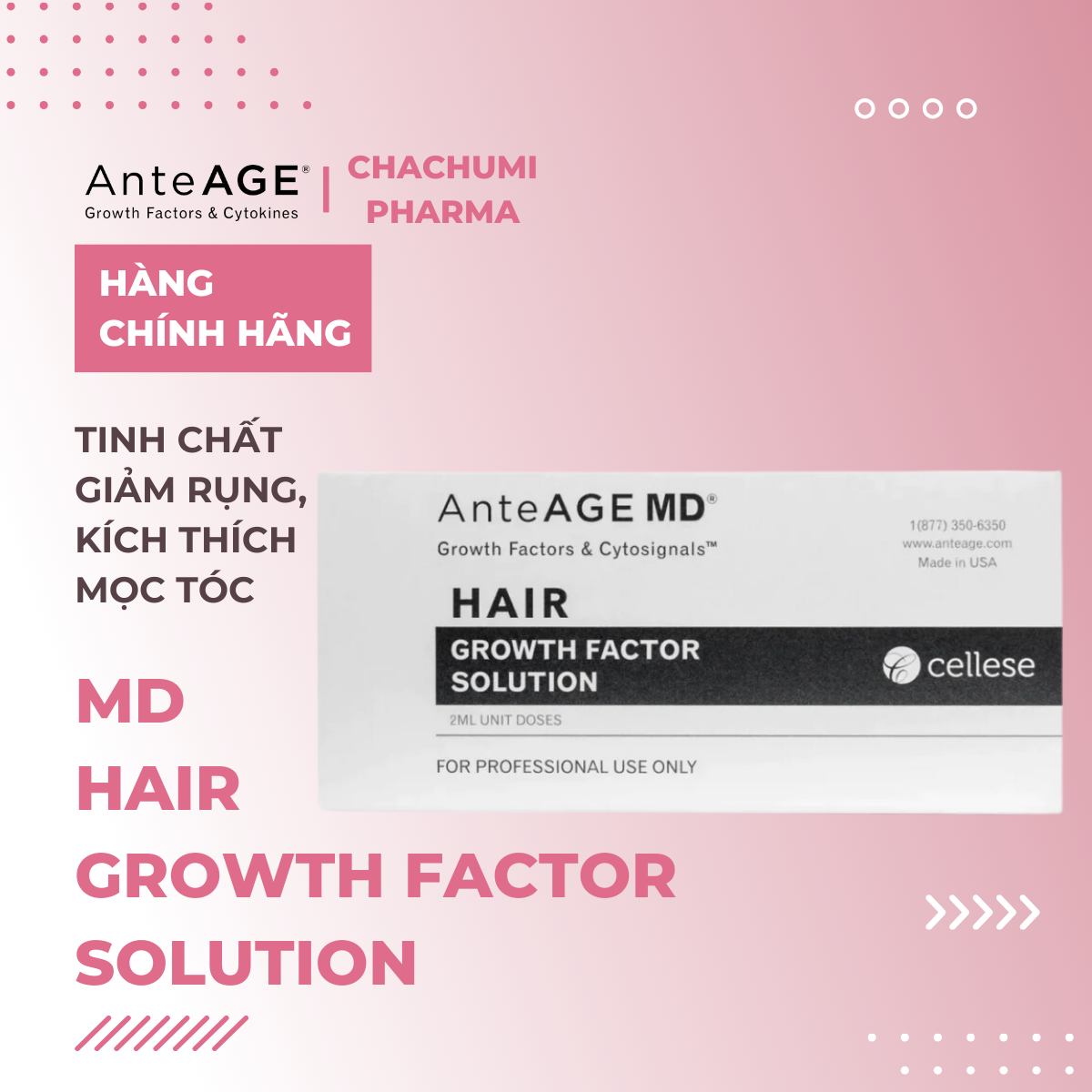 AnteAGE MD Hair Solution - Tinh Chất Giảm Rụng Và Kích Thích Mọc Tóc