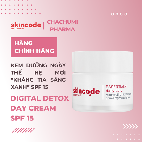 Skincode Digital Detox Day Cream spf 15 (NEW) - Kem Dưỡng ngày thế hệ mới Digital detox “kháng tia sáng xanh” spf 15