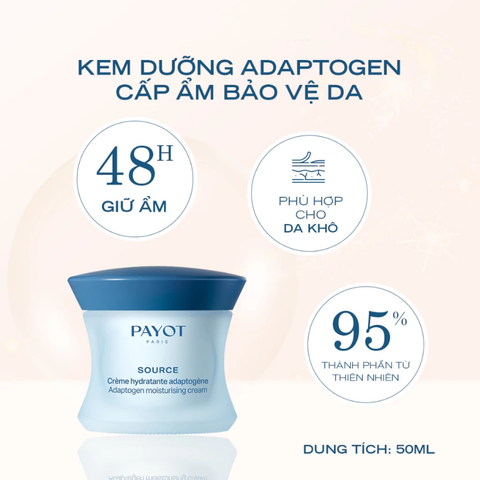 Kem dưỡng PAYOT Source Adaptogen Moisturizing Cream cấp ẩm chuyên sâu da căng mịn 50ml